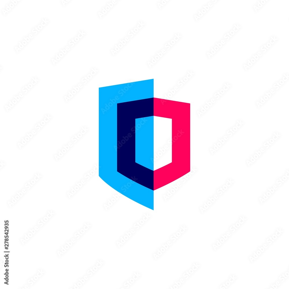 overlapping geometric shield logo vector icon illustration overlapping geometric shield logo vector icon illustration