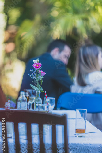 flower at a wedding reception