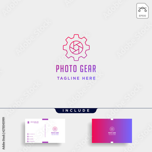 gear photo logo vector photography industry simple line icon sign symbol isolated
