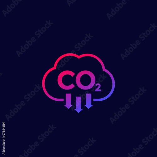 co2, carbon dioxide emissions icon, vector