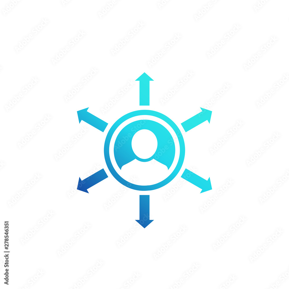 Influence vector icon on white Influence vector icon on white