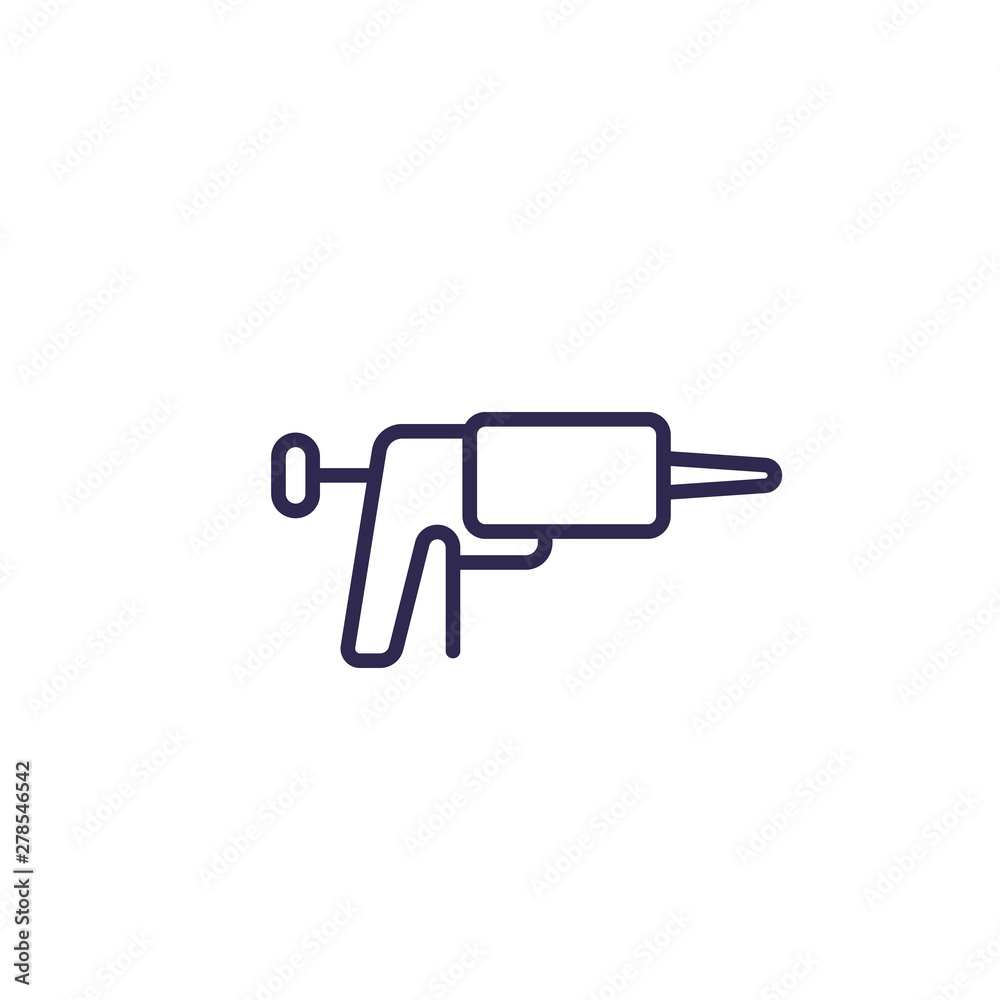 silicone caulk gun icon, line