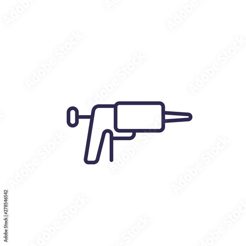 silicone caulk gun icon, line