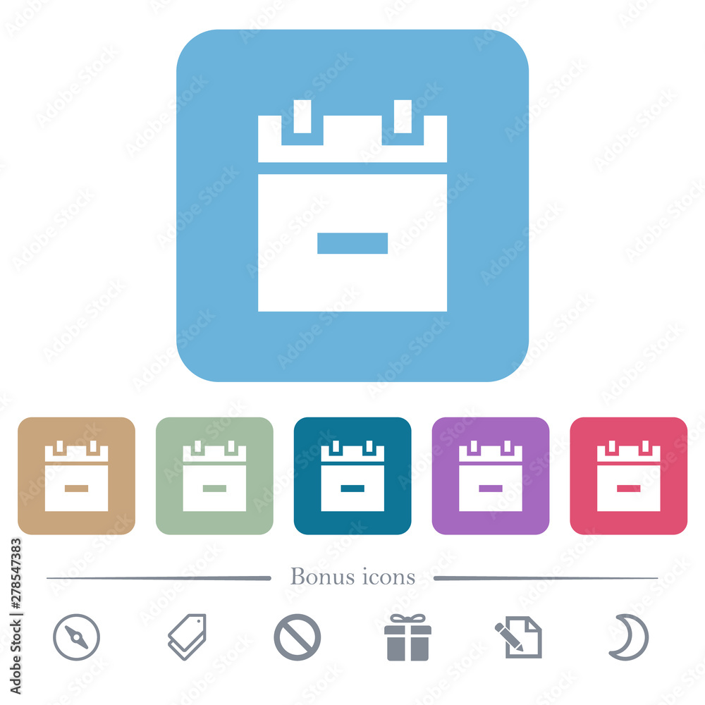 Remove schedule item flat icons on color rounded square backgrounds Remove schedule item flat icons on color rounded square backgrounds