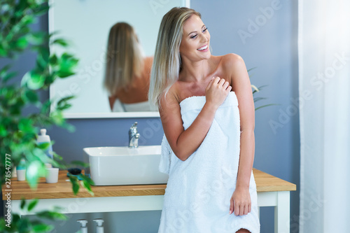 Beautiful woman in the bathroom