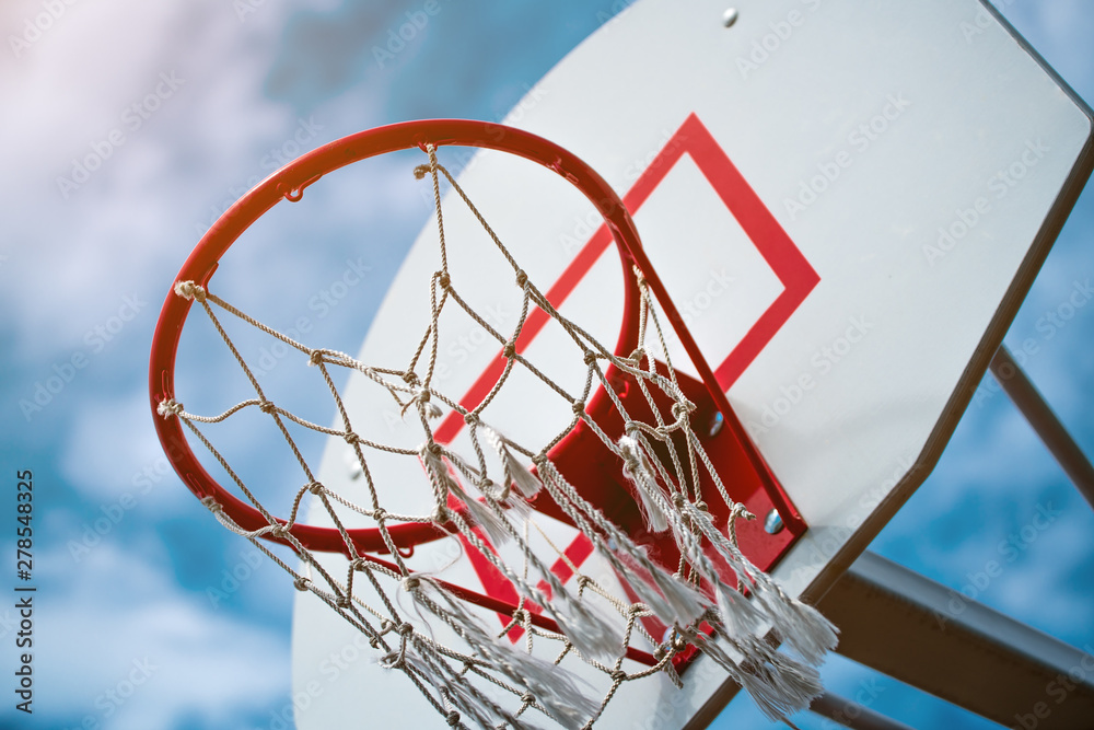 basketball hoop on the street.