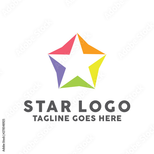 Free Download Colorful Star Logo Design With Flat Color, Star Shape Symbol Icon Logotype For Company  - GFXLoad