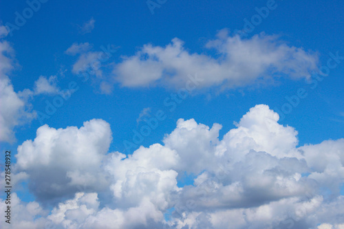 Blue sky and white clouds. Beautiful nature background. Freedom, nature concept.