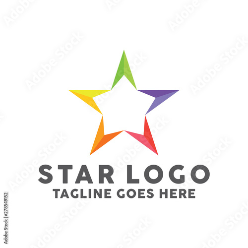 Colorful Star Logo Design With Flat Color  Star Shape Symbol Icon Logotype For Company 