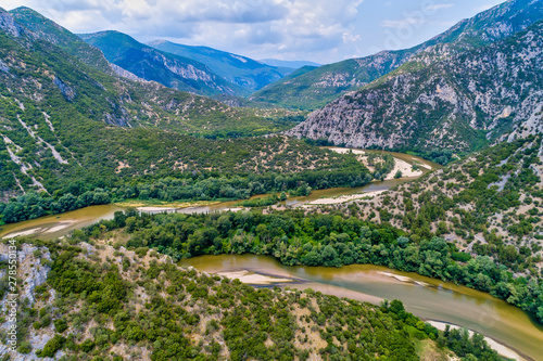 aerial view of the river Nestos in Xanthi  Greece.