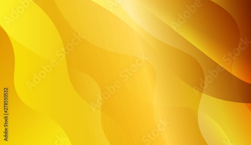 Abstract Gold Waves. Futuristic Technology Style Background. For Business Presentation Wallpaper, Flyer, Cover. Vector Illustration with Color Gradient.