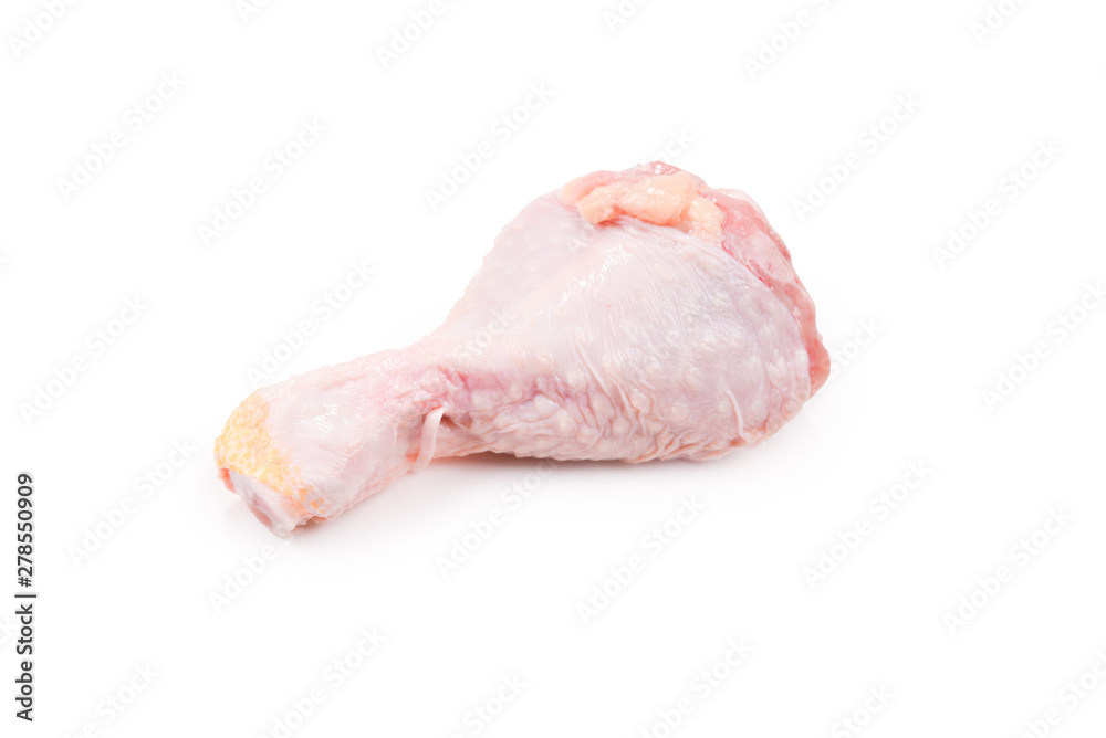 Tasty raw chicken legs. Top view. Isolated on white Tasty raw chicken legs. Top view. Isolated on white