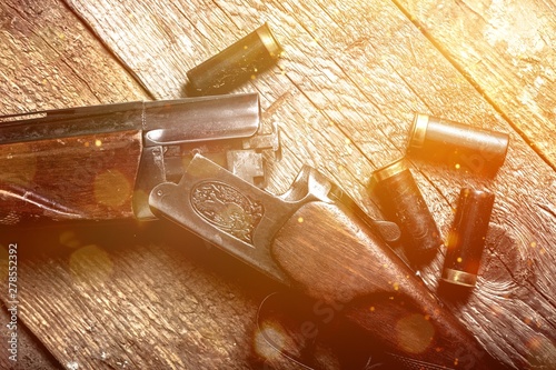 Vintage rifle and sleeves o...