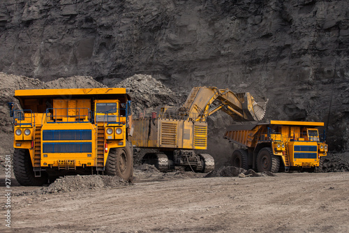 coal mining coal mine mining dump trucks and loader