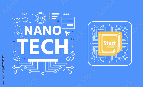 Nano Tech Lettering Advertising Abstract Banner