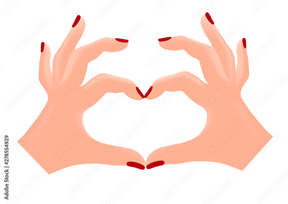 Fingers folded in the shape of a heart. Isolated vector Fingers folded in the shape of a heart. Isolated vector