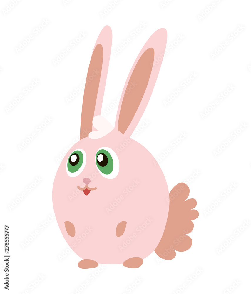 Cute pink bunny cartoon emoticon character. Vector illustration. Cute pink bunny cartoon emoticon character. Vector illustration.