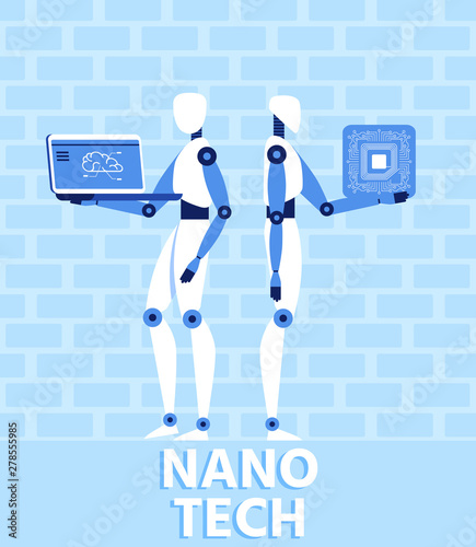 Nano Tech and Artificial Intelligence Flat Banner