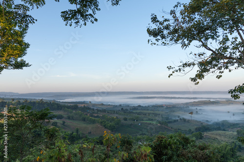 Fototapeta Naklejka Na Ścianę i Meble -  Morning fog view point at Khao Kho in Thailand.