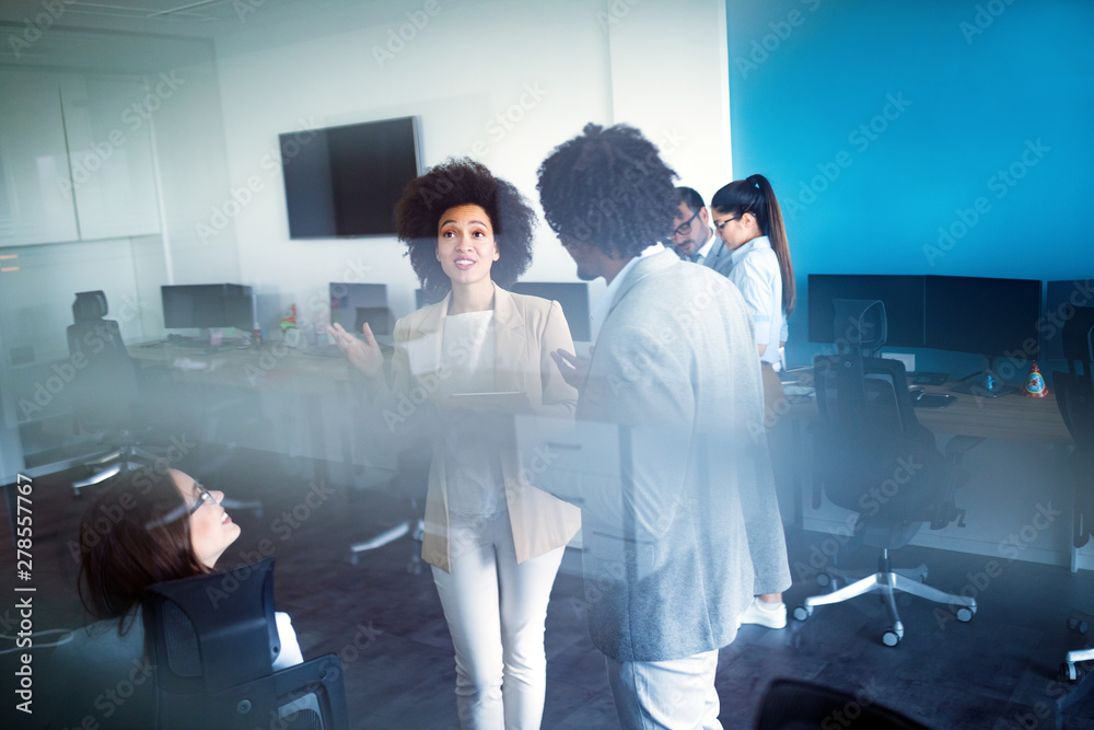 Naklejka premium Successful group of business people at work in office