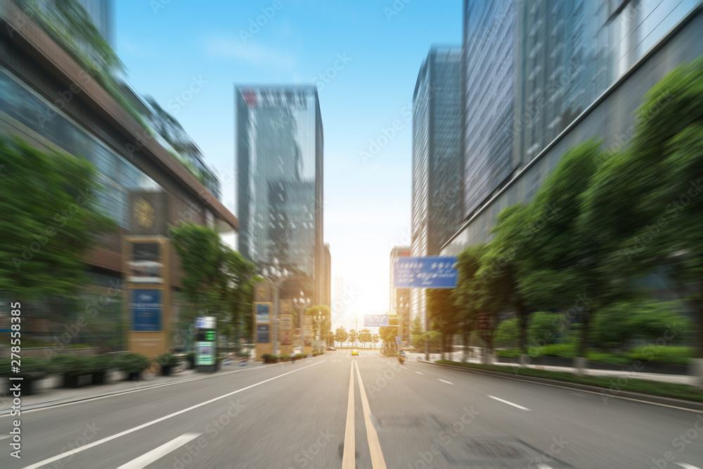 Naklejka premium The expressway and the modern city skyline are in Chongqing, China.