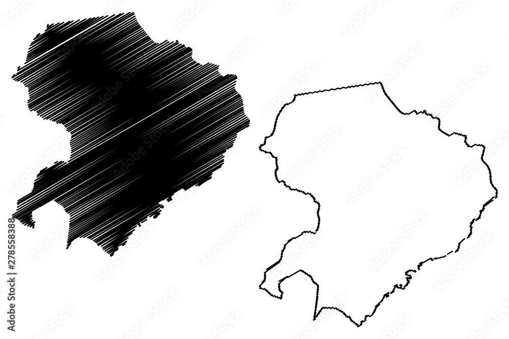 Northern Province (Provinces of Zambia, Republic of Zambia) map vector illustration, scribble sketch Northern map....