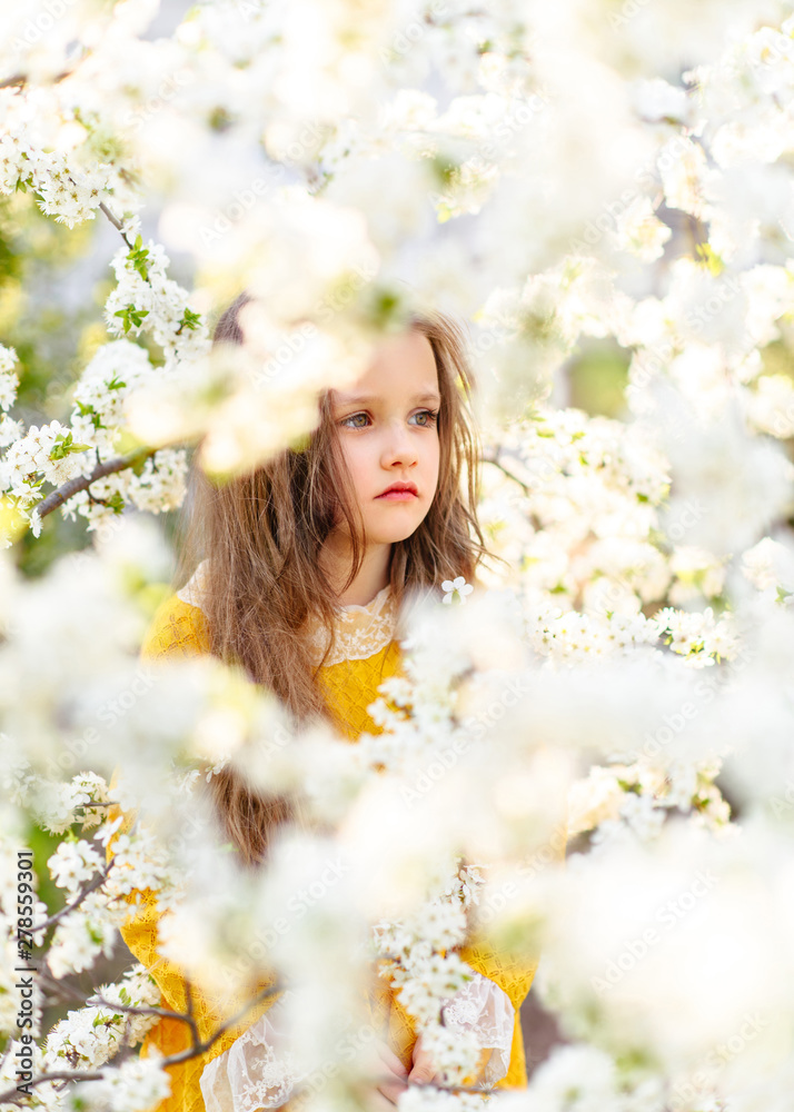 portrait of little girl outdoors in summer portrait of little girl outdoors in summer