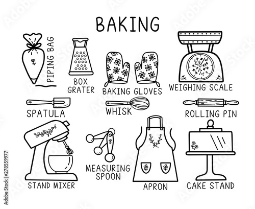 Cute Baking theme design. Could be used as stickers, decal, t-shirt printing etc