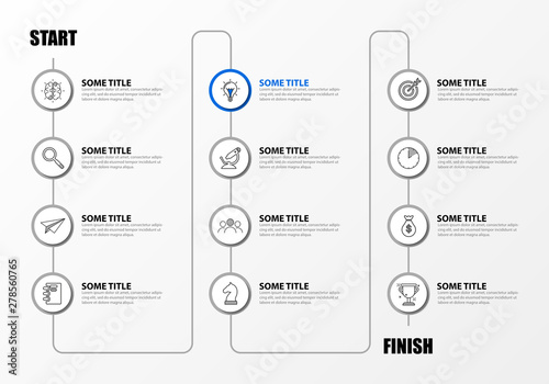 Infographic design template. Timeline concept with 12 steps