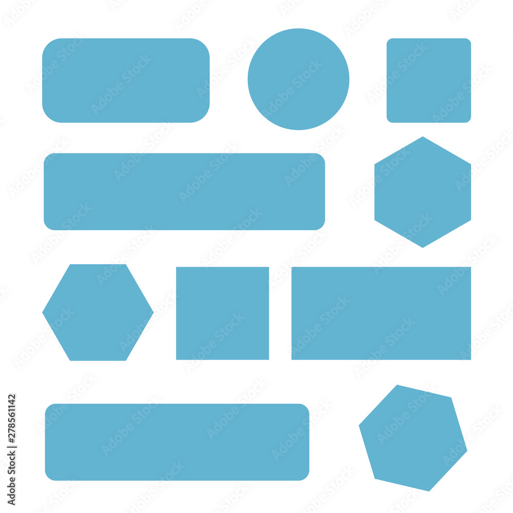 White blank button. Round square buttons. 3d vector buttons White blank button. Round square buttons. 3d vector buttons