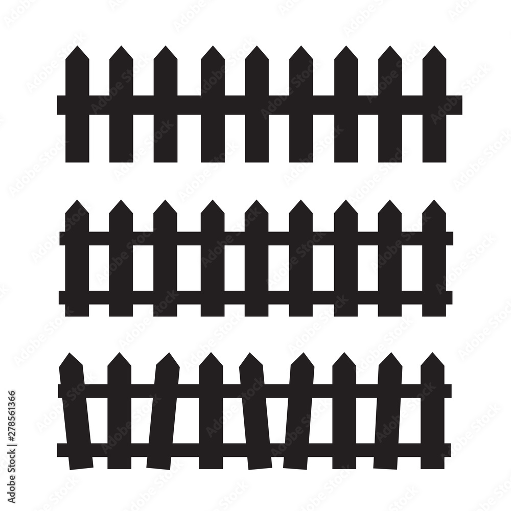 Silhouette Black Fence element. Fence gate graphic Silhouette Black Fence element. Fence gate graphic