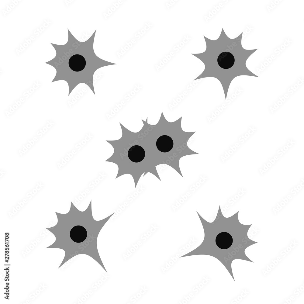 Bullet holes. Black bullet vector broken Bullet holes. Black bullet vector broken