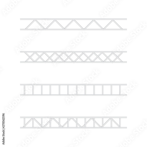 Steel truss construction. Metal framework aluminum construction for billboard vector