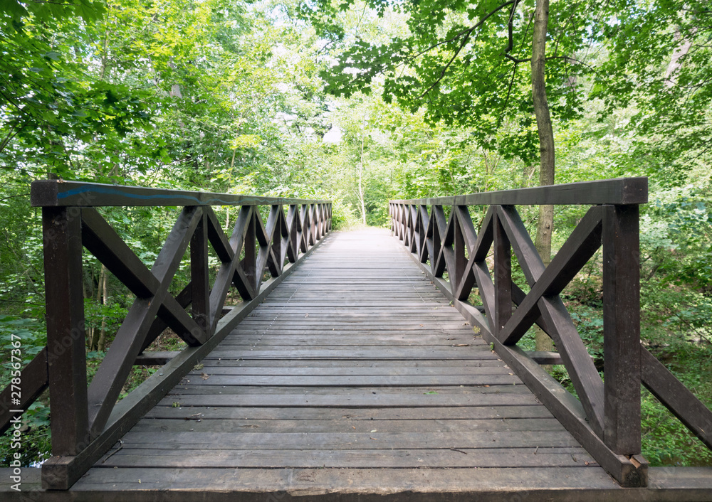 wooden bridge in the park wooden bridge in the park