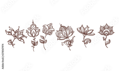 mehndi template illustration