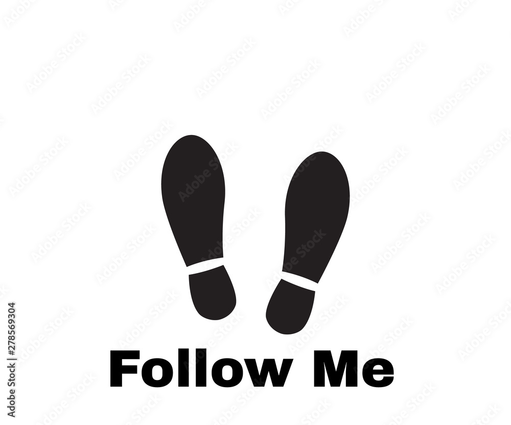 follow me with many footprints, vector illustration. follow me with many footprints, vector illustration.