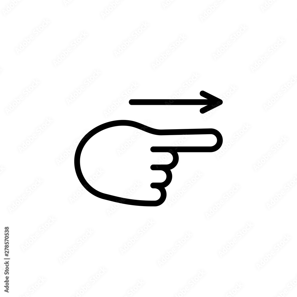 Hand point right gesture outline icon. Element of hand gesture illustration icon. signs, symbols can be used for web, logo, mobile app, UI, UX Hand point right gesture outline icon. Element of hand gesture illustration icon. signs, symbols can be used for web, logo, mobile app, UI, UX