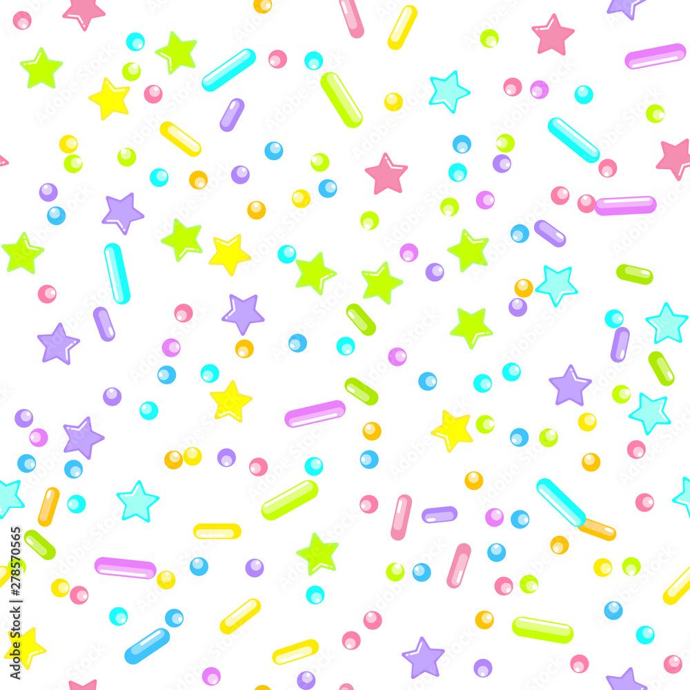 Sprinkle Cupcake Donut Topping. Seamless Pattern Sprinkle Cupcake Donut Topping. Seamless Pattern