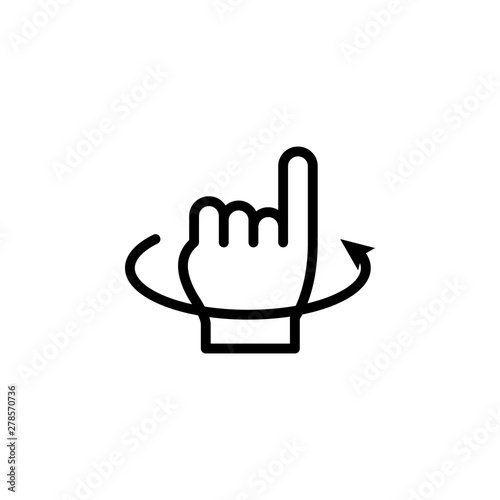 Hand rotate gesture outline icon. Element of hand gesture illustration icon. signs, symbols can be used for web, logo, mobile app, UI, UX