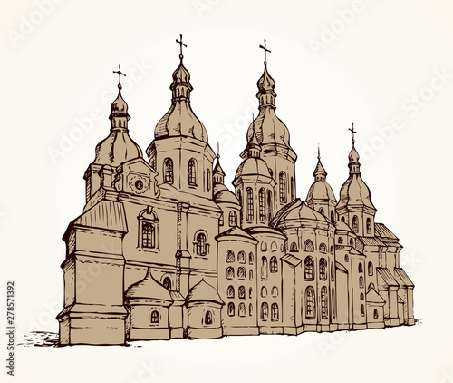 Vector Saint Sophia Cathedral in Kiev, Ukraine