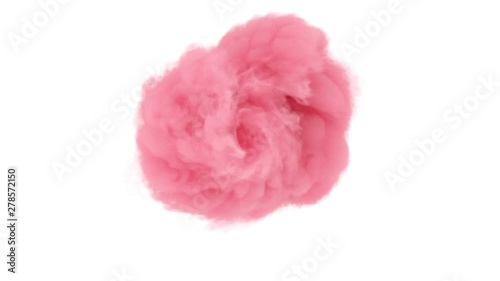 Pink fluffy cloud vortex 3D render