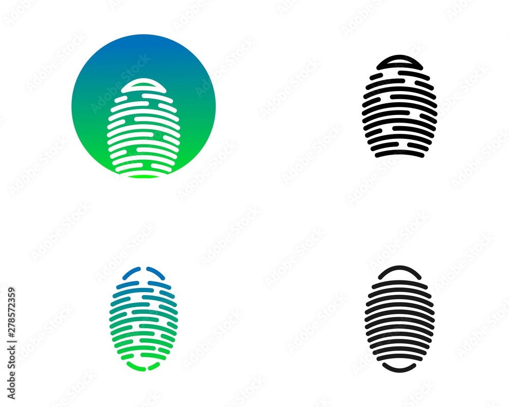 Finger print vector icon illustration design