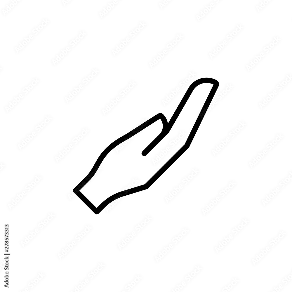 Hand give gesture outline icon. Element of hand gesture illustration icon. signs, symbols can be used for web, logo, mobile app, UI, UX Hand give gesture outline icon. Element of hand gesture illustration icon. signs, symbols can be used for web, logo, mobile app, UI, UX