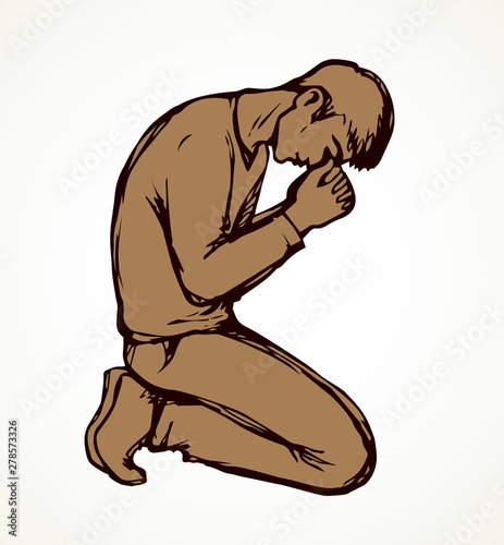 Vector image of the praying person