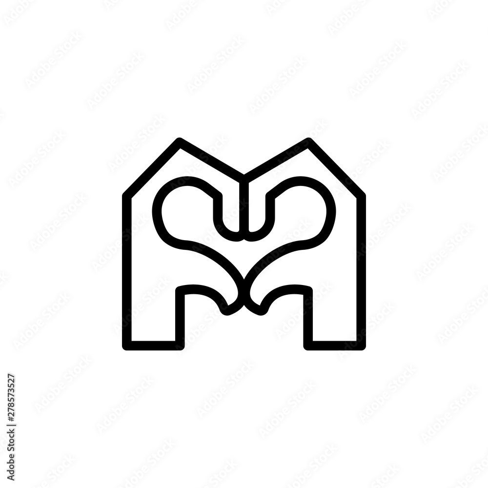 Love Hand gesture outline icon. Element of hand gesture illustration icon. signs, symbols can be used for web, logo, mobile app, UI, UX