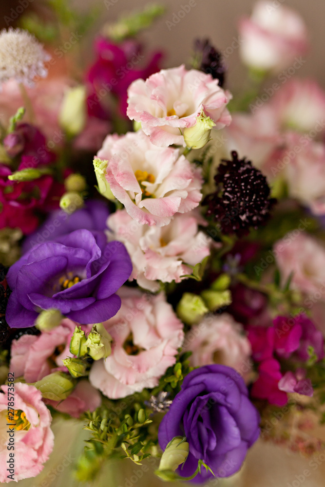 Fototapeta premium Fresh colorfull bouquet of mixed flowers