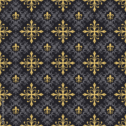 Richly Decorated Pattern On Dark Background