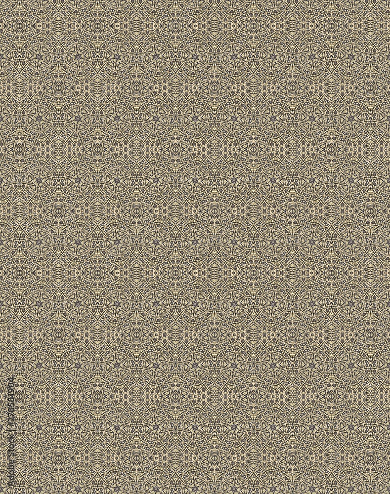 Fototapeta premium Abstract ornate psychedelic seamless pattern. Black and white grunge texture.