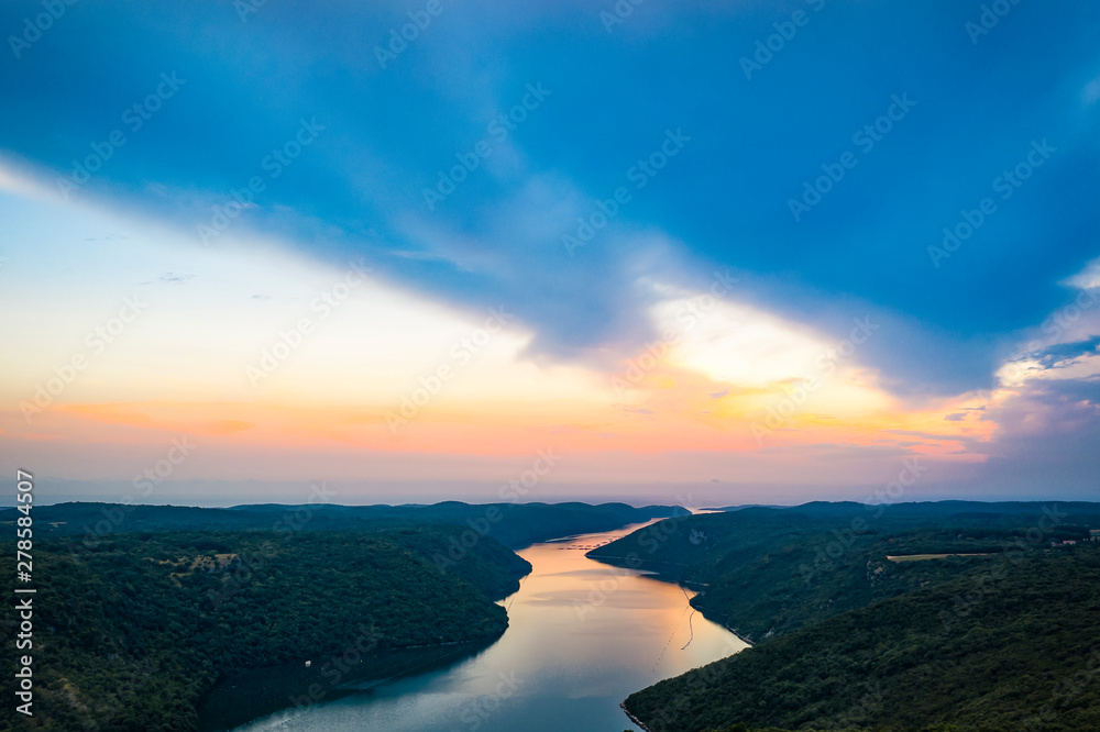 Aerial view of beautiful canyon and river Aerial view of beautiful canyon and river