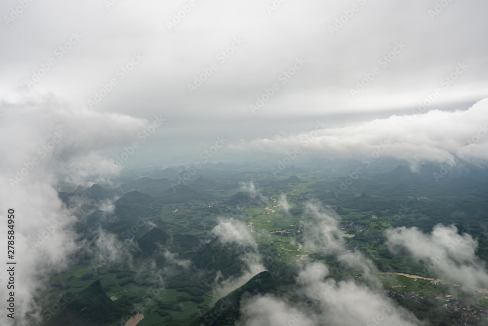 landscape of mountain from sky